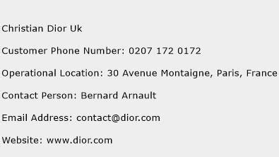 christian Dior phone number